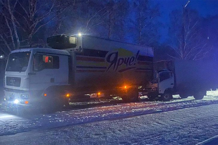 Врезался в стоящий грузовик и погиб водитель на трассе под Новосибирском