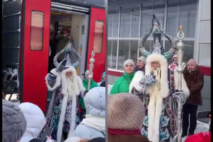 Дух холода Чысхаан приехал из Якутии в Новогоднюю столицу России Новосибирск