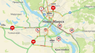 6-балльные пробки сковали Новосибирск в мороз 16 января