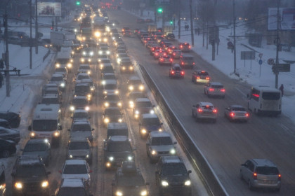 Лютый мороз убил пробки в Новосибирске