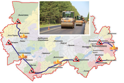 Дорожные ремонты лета 2019 в Новосибирской области – карта