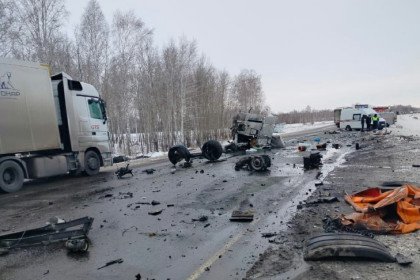 Водитель фуры погиб в лобовом столкновении на трассе в Новосибирской области