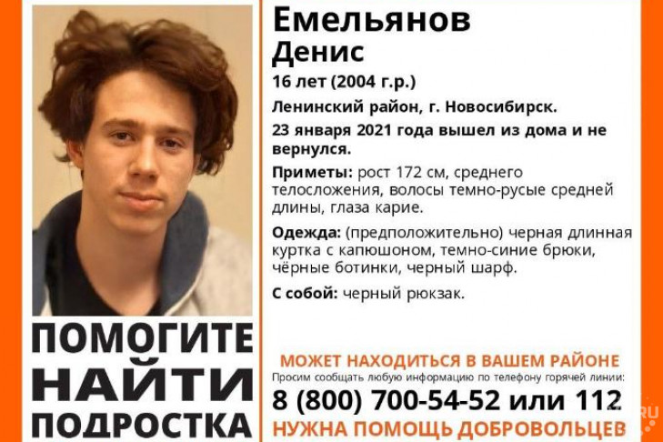 Пропавшего подростка с шевелюрой нашли в Новосибирске