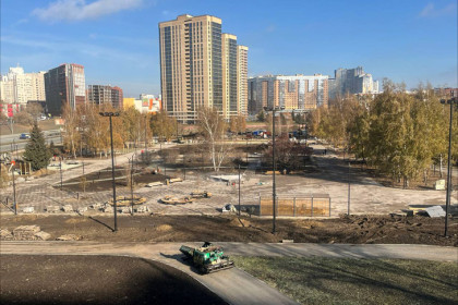 Первый этап благоустройства сквера имени Бугакова завершен в Новосибирске