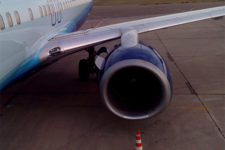 Реверс двигателя отказал у самолета после посадки в Новосибирске