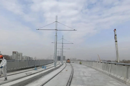 Самую длинную в России трамвайную эстакаду открыли в Новосибирске