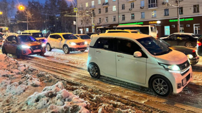 Метель и ДТП вызвали огромные пробки в Новосибирске