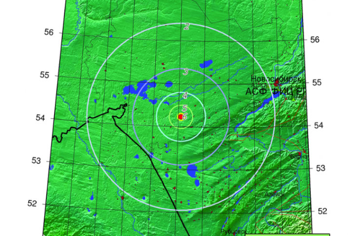 Землетрясение силой 6,2 балла произошло в Краснозерском районе