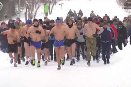 6 км по снегу с голым торсом бежали бойцы Росгвардии