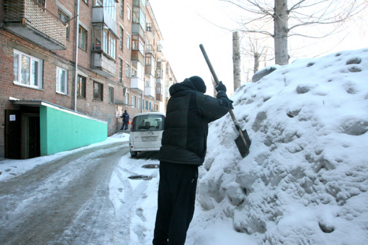 Чистить снег заставили алиментщика в Венгеровском районе