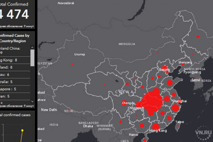 Коронавирус онлайн: карта распространения инфекции по миру