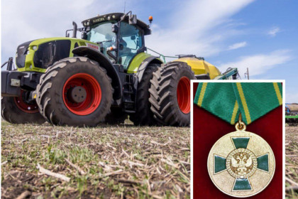 Путин наградил новосибирского тракториста редкой зеленой медалью