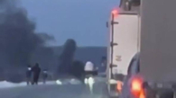 Кабина бензовоза загорелась на Северном обходе Новосибирска