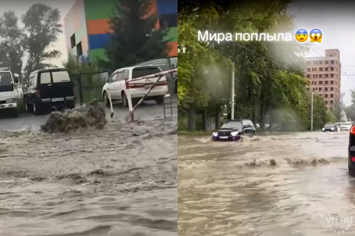 На потоп после дождя пожаловались жители Новосибирска