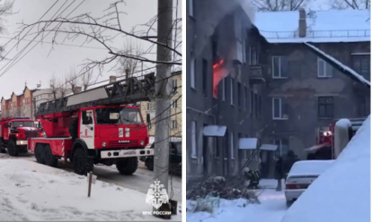 Выводили через окна: 5 человек эвакуировали из горящей многоэтажки в Новосибирске