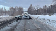 Два автомобиля столкнулись на трассе под Новосибирском