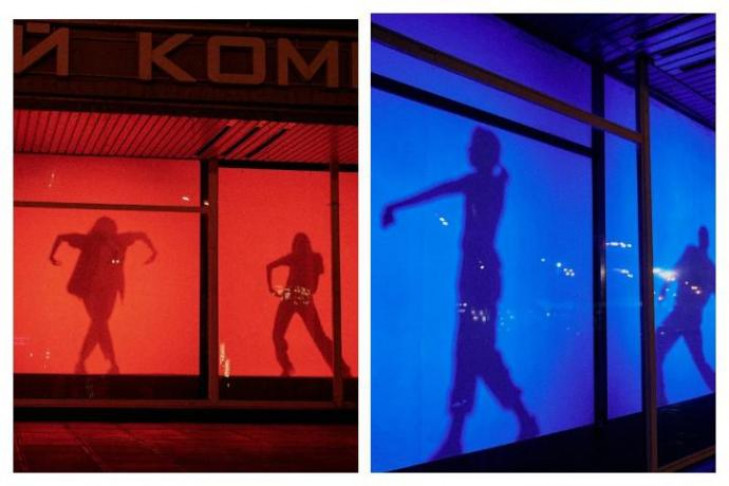 Танцующие силуэты в окнах кинотеатра Маяковского заметили новосибирцы