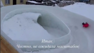 Житель новосибирского села построил огромную ледяную горку для детей