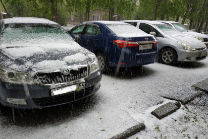 Град величиной с горошину побил машины и одуванчики в Новосибирске
