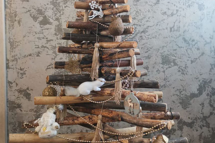 Елочки из деревянных палочек на Новый год (62 фото)