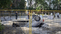 Автомобиль провалился под землю в центре Новосибирска