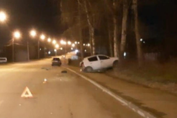 Renault Sandero с ребенком-пассажиром врезался в дерево в Новосибирске