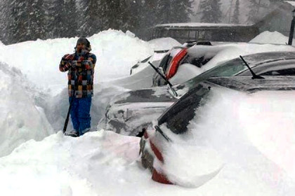 Новосибирцев заблокировал в Шерегеше мощный снегопад