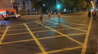 В Новосибирске на Красном проспекте нанесли «вафельную» разметку