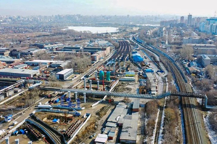 Левобережная эстакада Центрального моста в Новосибирске готова на 70%