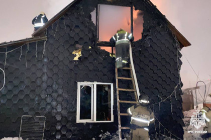 Опасная гирлянда: в Новосибирске многодетная семья спаслась из горящего дома