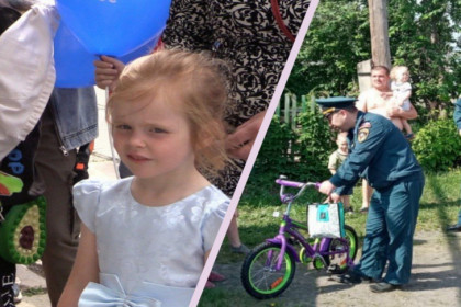 Велосипед за спасение брата вручили 4-летней девочке Наде из Коченево