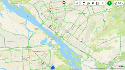 1 января в Новосибирске зарегистрирован рекордный уровень пробок