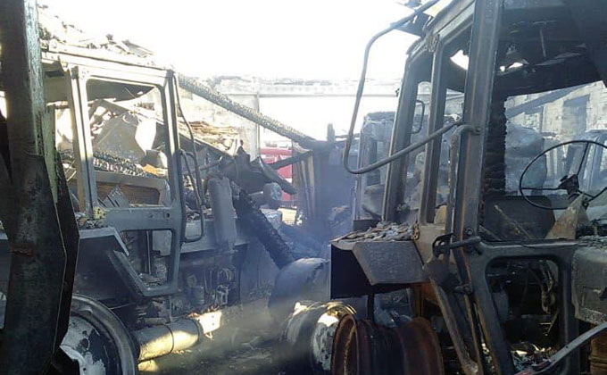 10 тракторов сгорели в Мильтюшах