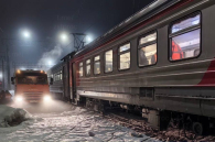 Вагон пригородного поезда сошёл с рельсов на станции Новосибирск‑Главный