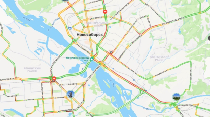 7-балльные пробки сковали Новосибирск утром 12 января