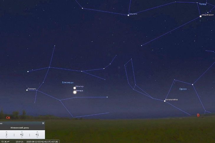 Сближение Венеры с Юпитером и максимум Персеид увидели новосибирцы 13 августа