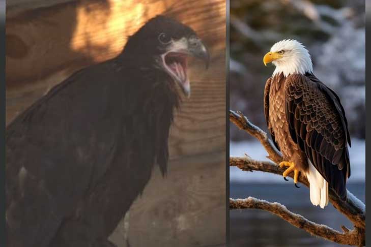 Символ США: первенца белоголовых орланов показали в Новосибирском зоопарке