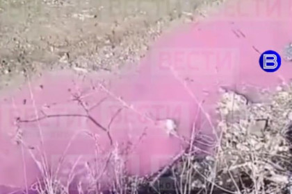 Сиреневая река после слива неизвестной жидкости появилась в Новосибирске