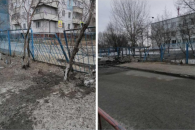 Снегоуборочная техника повредила забор школы в Новосибирске