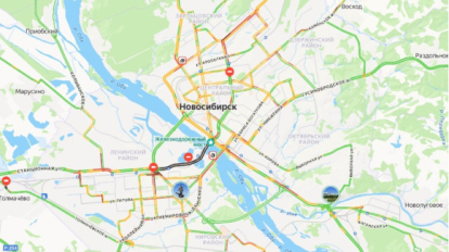 В Новосибирске образовались 6-балльные пробки утром 15 декабря