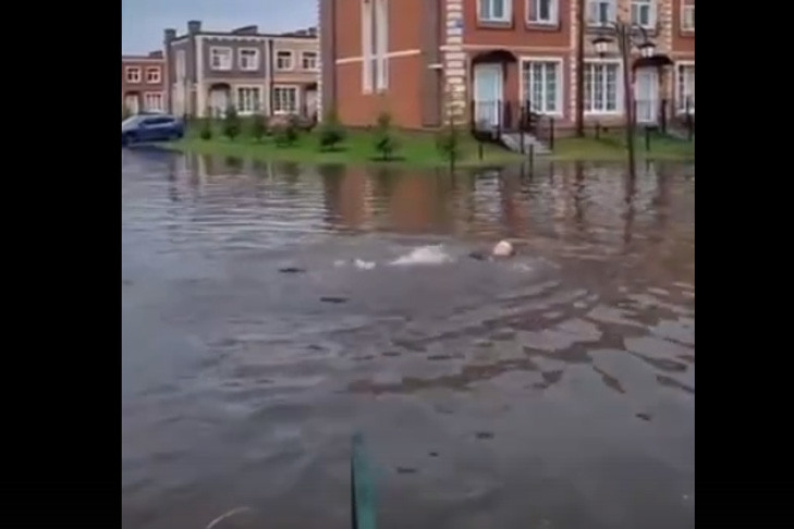 Новосибирск ушел под воду: люди купаются в огромных лужах после сильного ливня