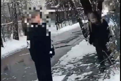 Школьники забрасывают лобовые стекла автобусов снежками в Краснообске